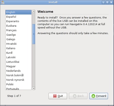 Installation step 1/7