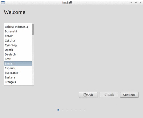 Language for installation procedure