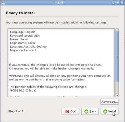 Installation step 7/7