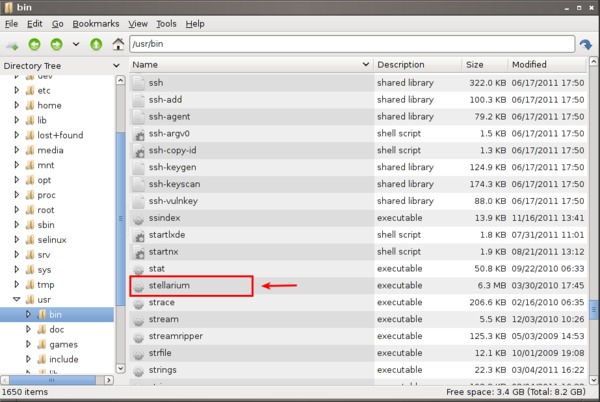 Stellarium executable in /usr/bin/
